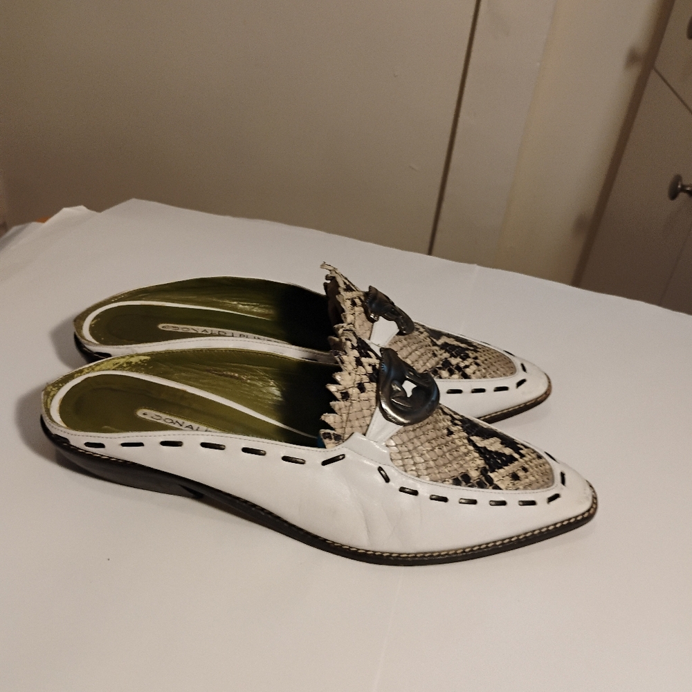 DONALD J PLINER Western Iguana Leather Mule Loafers Size 7M - Picture 8 of 15